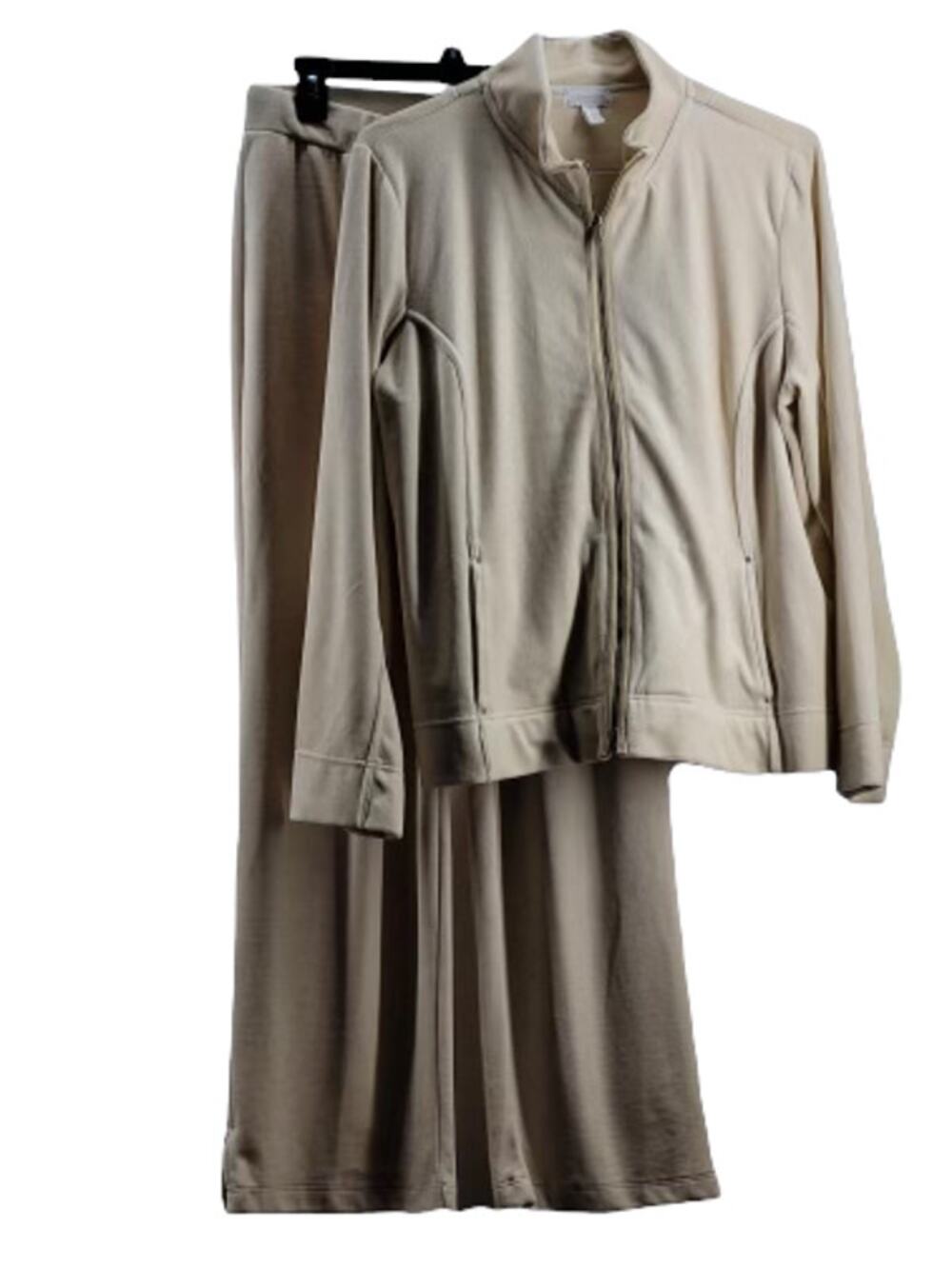 Charter Club Brown Full Zip Jacket & Track Pants Outfit Women's Size Medium/XL